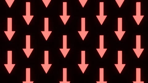 3D rendering animation of red arrow moving downwards Stock Footage 329623120