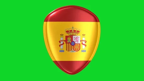 3d rendering of animation of Spain flag icon. Stock Footage 95623058
