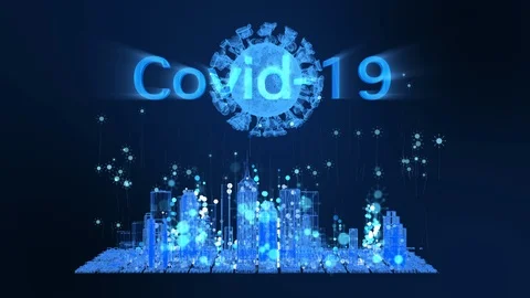 3D Rendering, Animation of spinning virus particle over city. Stock Footage 127114782