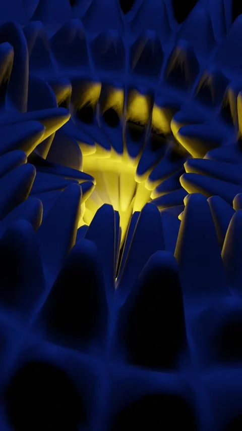 3d rendering animation of a surreal flower pattern opening up with a light in Stock Footage 221895638