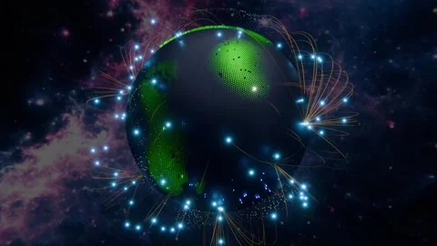 3D rendering animation video of Earth network, connecting global business, .. 動画素材 269633250