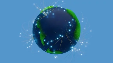 3D rendering animation video of Earth network, connecting global business, .. Video stock 269633377