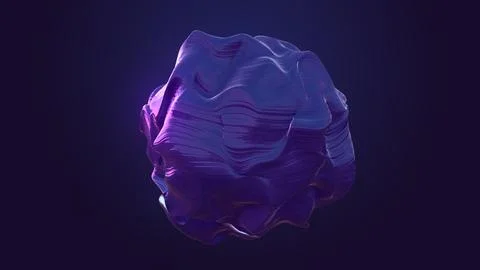 3D rendering anisotropic stone morphing. Waves of deformation on the material イラスト素材