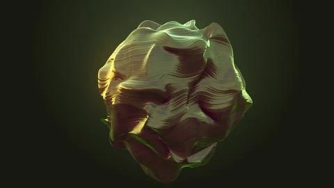 3D rendering anisotropic stone morphing. Waves of deformation on the material イラスト素材