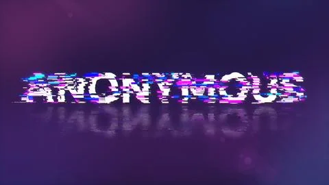 3D rendering anonymous text with screen effects of technological glitches 스톡 일러스트