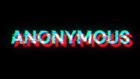 3D rendering anonymous text with screen effects of technological glitches Stock Illustration