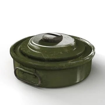 3d rendering of an anti-tank land mine on white background Foto stock