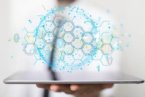 3D rendering of antivirus system; data security and cloud technology 스톡 사진