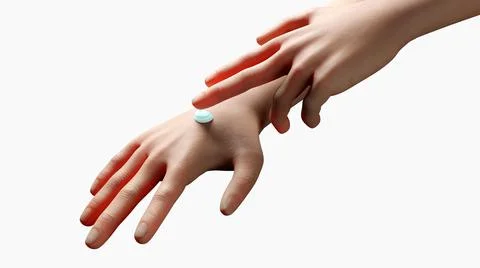 3D Rendering of Applying Skin Lotion Stock Illustration