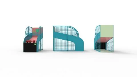 3D rendering of a arcade basketball game play machine isolated Illustrazione stock