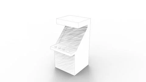 3d rendering of an arcade game machine isolated in light background Stock Illustration