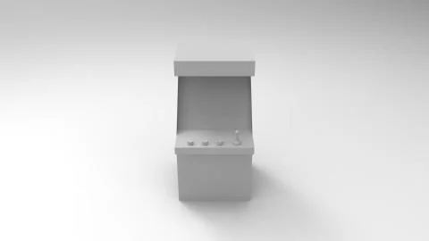 3d rendering of an arcade game machine isolated in light background Illustrazione stock