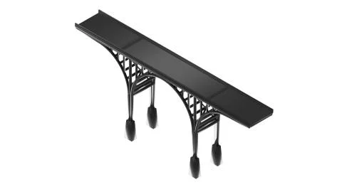 3D rendering of a arched bridge architecture structure crossing Ilustración de archivo