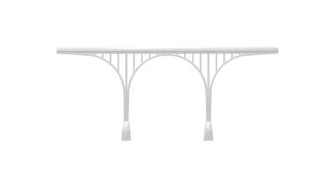 3D rendering of a arched bridge architecture structure crossing Ilustración de archivo
