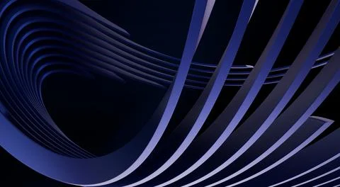 3D rendering of an architectural background with a blue circular building Ilustración de archivo