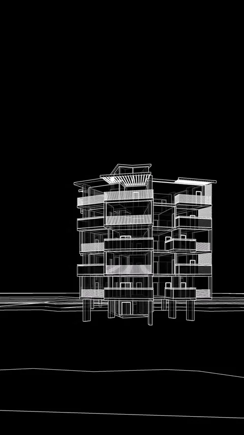 3d rendering architecture Stock Footage 308100123