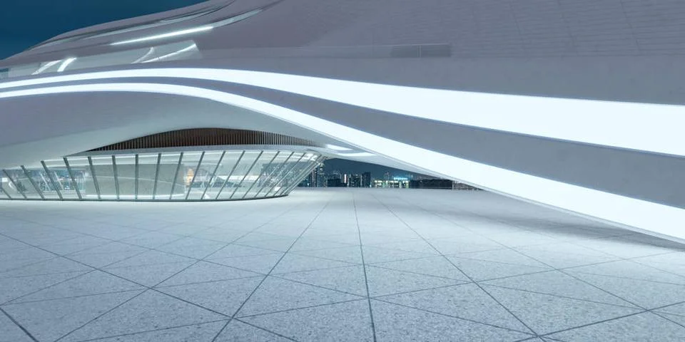 3D rendering architecture with futuristic streamlined design 3D rendering ... Stock Photos
