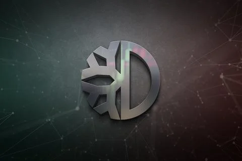 3D rendering ardor cryptocurrency coin on colorful background, cryptocurrency Stock Illustration