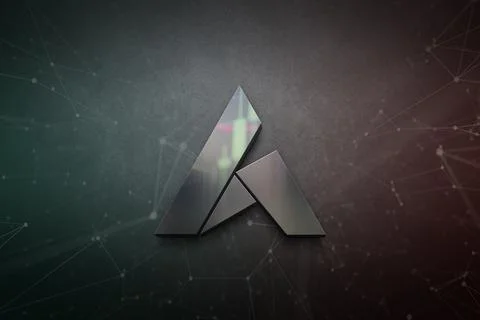 3D rendering ardor cryptocurrency coin on colorful background, cryptocurrency Illustrazione stock