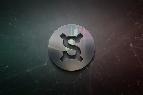 3D rendering ardor cryptocurrency coin on colorful background, cryptocurrency Stock Illustration