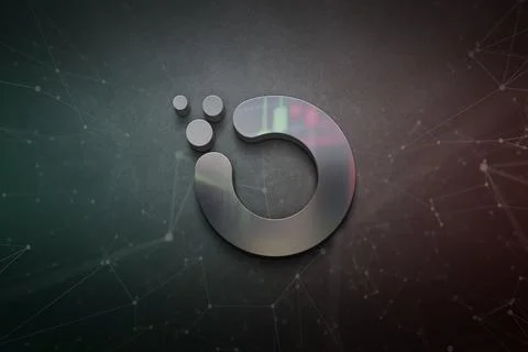 3D rendering ardor cryptocurrency coin on colorful background, cryptocurrency Illustrazione stock