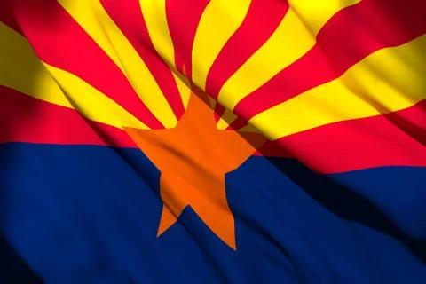 3d rendering of Arizona State flag Stock Illustration