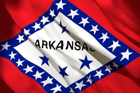 3d rendering of Arkansas State flag Stock Illustration