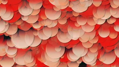 3D rendering of an array of circles. Circles of different sizes in space Illustrazione stock