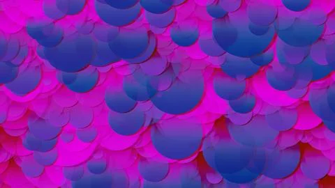 3D rendering of an array of circles. Circles of different sizes in space 스톡 일러스트