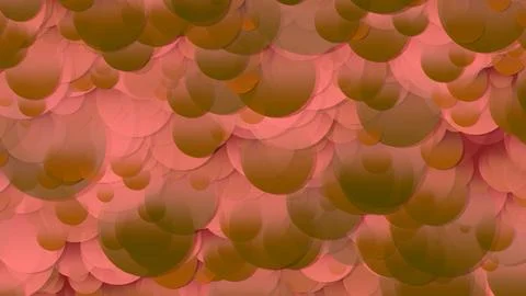 3D rendering of an array of circles. Circles of different sizes in space Illustrazione stock