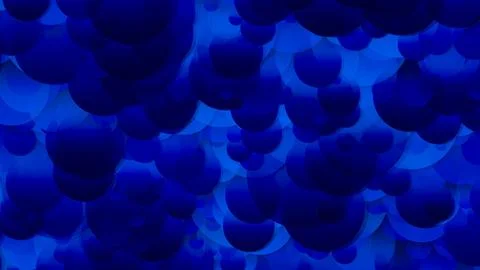 3D rendering of an array of circles. Circles of different sizes in space Stock Illustration