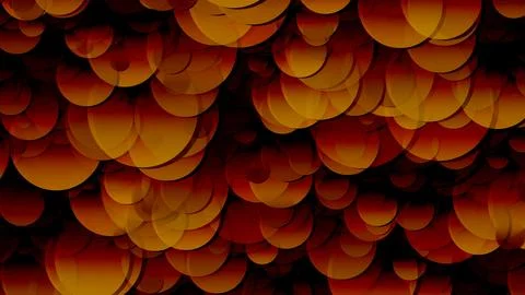 3D rendering of an array of circles. Circles of different sizes in space Illustrazione stock