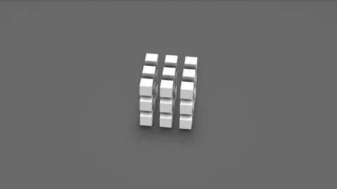 3d rendering of array of cube shape with random rotating effect, isometric view Stock Footage 239856254