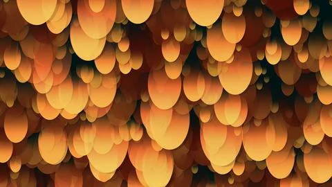 3D rendering of an array of ellipses. Ellipses of different sizes in space Illustrazione stock