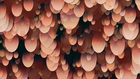 3D rendering of an array of ellipses. Ellipses of different sizes in space 스톡 일러스트