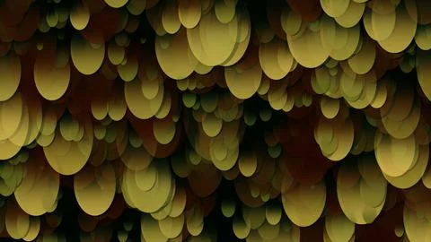 3D rendering of an array of ellipses. Ellipses of different sizes in space Stock Illustration