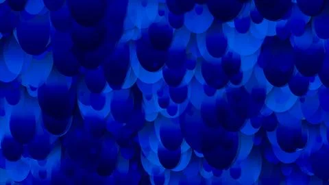 3D rendering of an array of ellipses. Ellipses of different sizes in space Stock Illustration