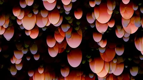3D rendering of an array of ellipses. Ellipses of different sizes in space Illustrazione stock