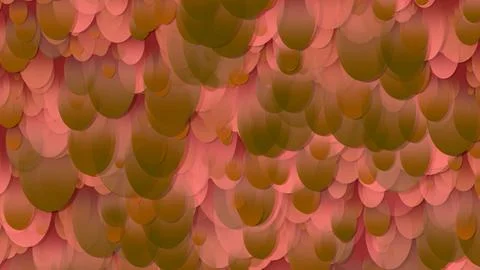 3D rendering of an array of ellipses. Ellipses of different sizes in space Illustrazione stock