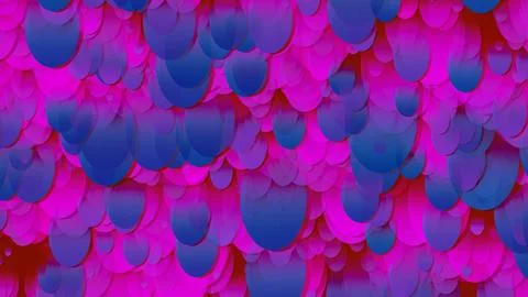 3D rendering of an array of ellipses. Ellipses of different sizes in space Illustrazione stock