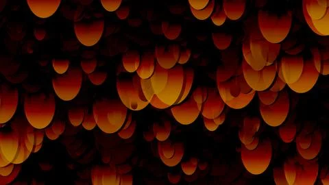 3D rendering of an array of ellipses. Ellipses of different sizes in space Illustrazione stock