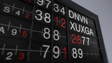 3D Rendering of an Arrival Departure Board Stock Illustration