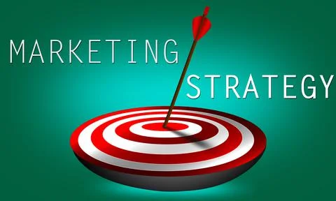 3D rendering of an arrow hit exactly the target - marketing strategy concept Stock Illustration