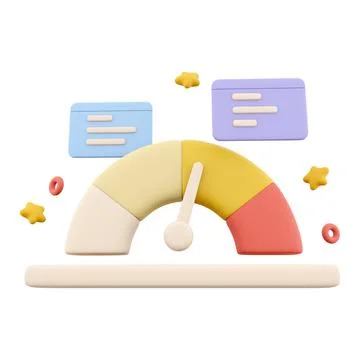 3d rendering arrow point scale speedometer icon. 3d render icon performance Stock Illustration