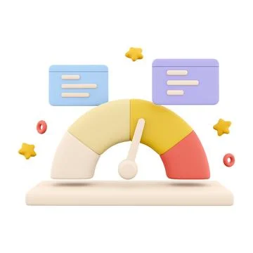 3d rendering arrow point scale speedometer icon. 3d render icon performance Stock Illustration