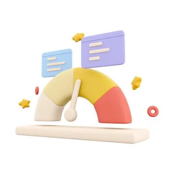 3d rendering arrow point scale speedometer icon. 3d render icon performance Stock Illustration