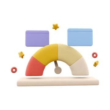 3d rendering arrow point scale speedometer icon. 3d render icon performance Stock Illustration