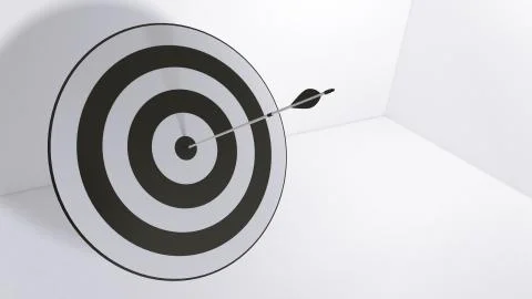 3d rendering arrows and bullseye Stock Illustration