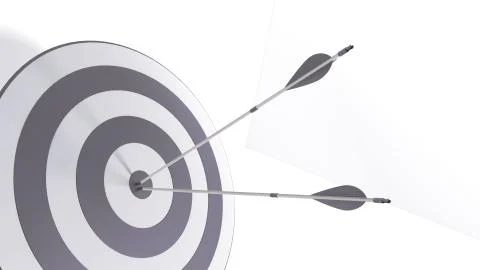 3d rendering arrows and bullseye Stock Illustration