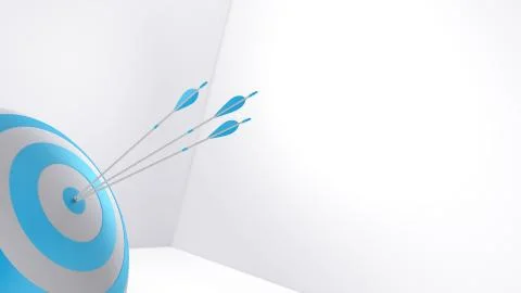 3d rendering arrows and bullseye Stock Illustration